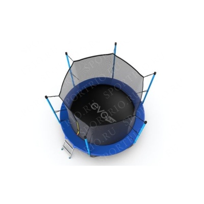 Батут EVO JUMP с внутренней сеткой и лестницей, диаметр 8ft (синий)